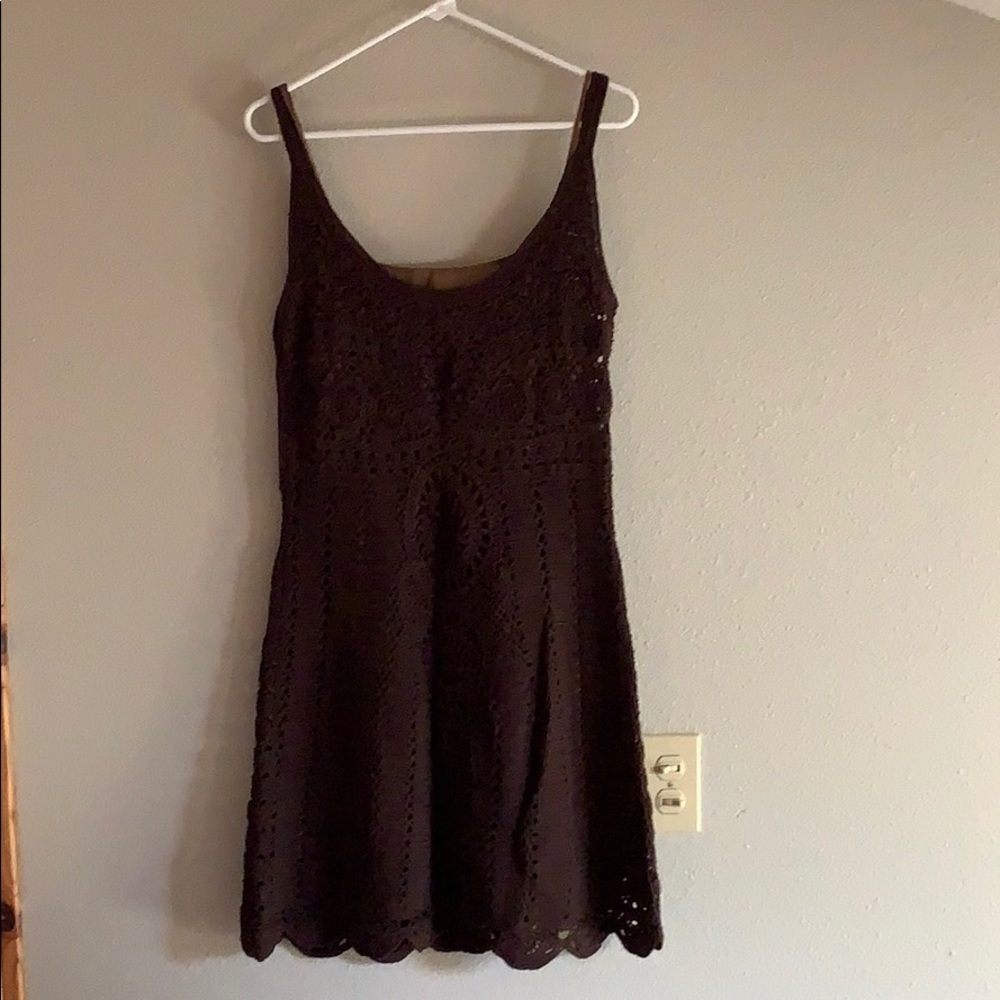 SOLD Tory Burch brown crochet dress Sz M